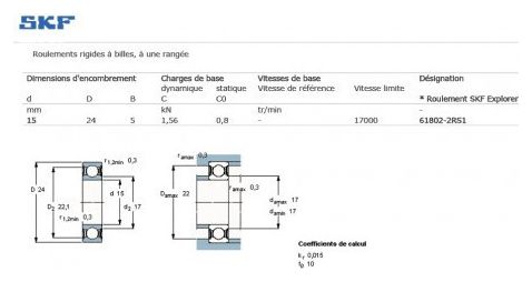SKF roulement à billes 61802-2RS1 / 6802-2RS1