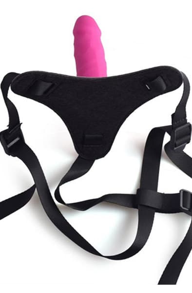 Adjustable Strap-On Belt With Realistic Dildo Strap-on med sele