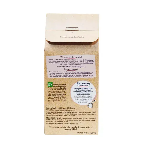 Flores de Hibisco Esprit Bio para Infusão 100g