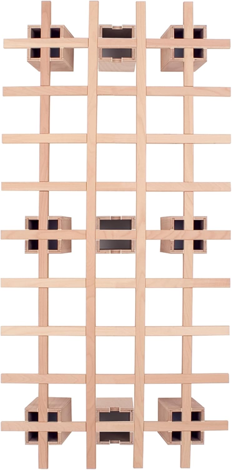Tojo System Bett 90x200 cm I Flexibles Funktionsbett I Holzbett ohne Schrauben & Beschläge I Schnell auf- & abgebaut, ideal für Gästebett & Jugendbett