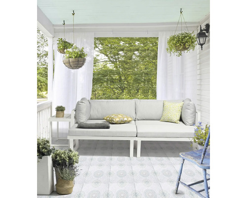 Destiny LONG BEACH 6-zits loungeset bestaande uit: 2 banken, 2 krukken, tafel, aluminium, beige/crème