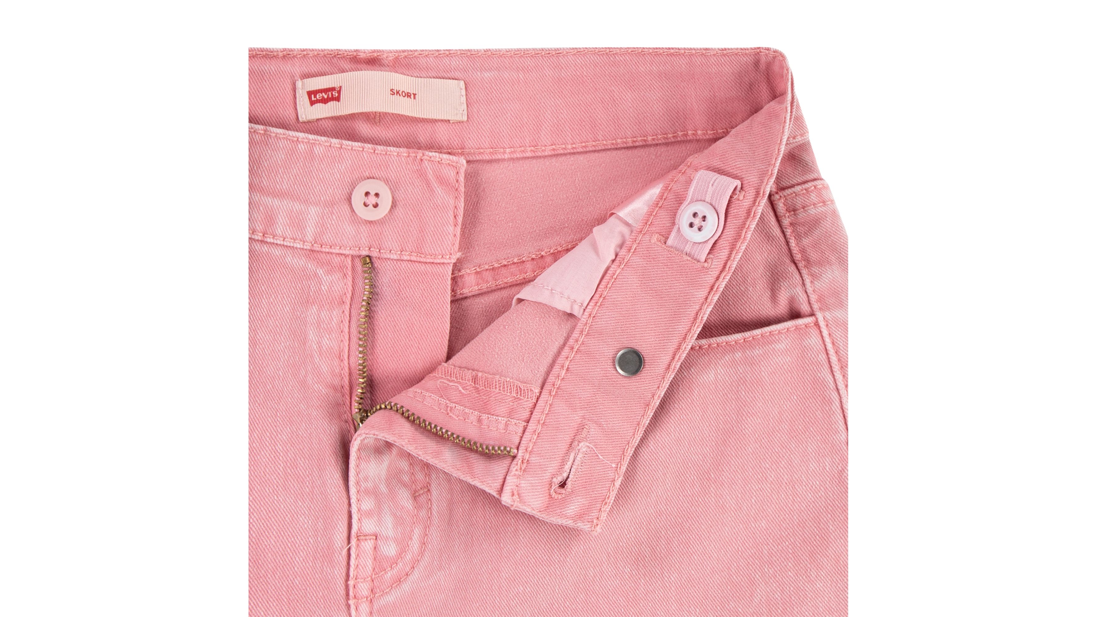 Jupe-short denim teinture par pigment - Quartz Pink - Rose