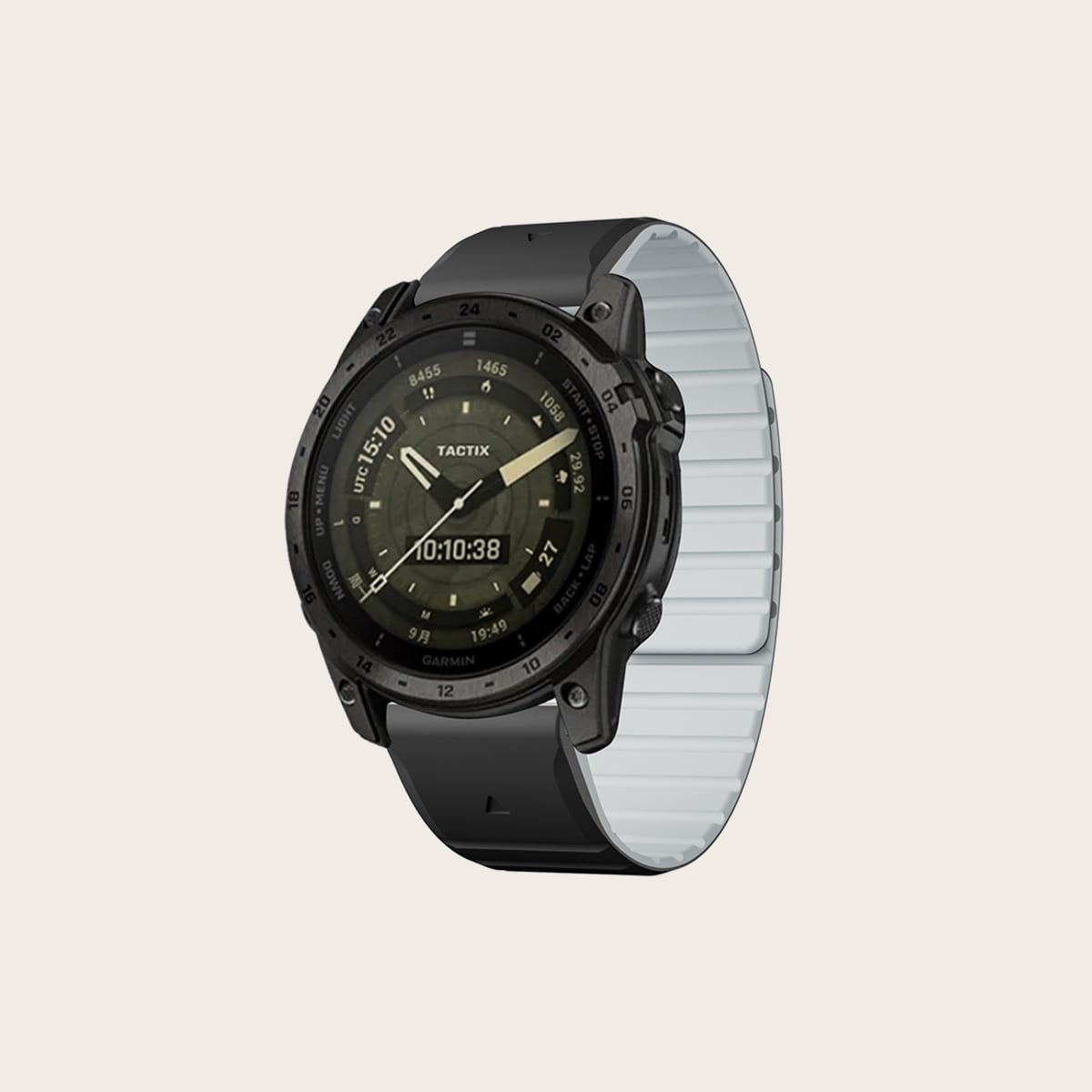 Magnetisk silikonklokkerem for Garmin 22 mm klokkerem Sort