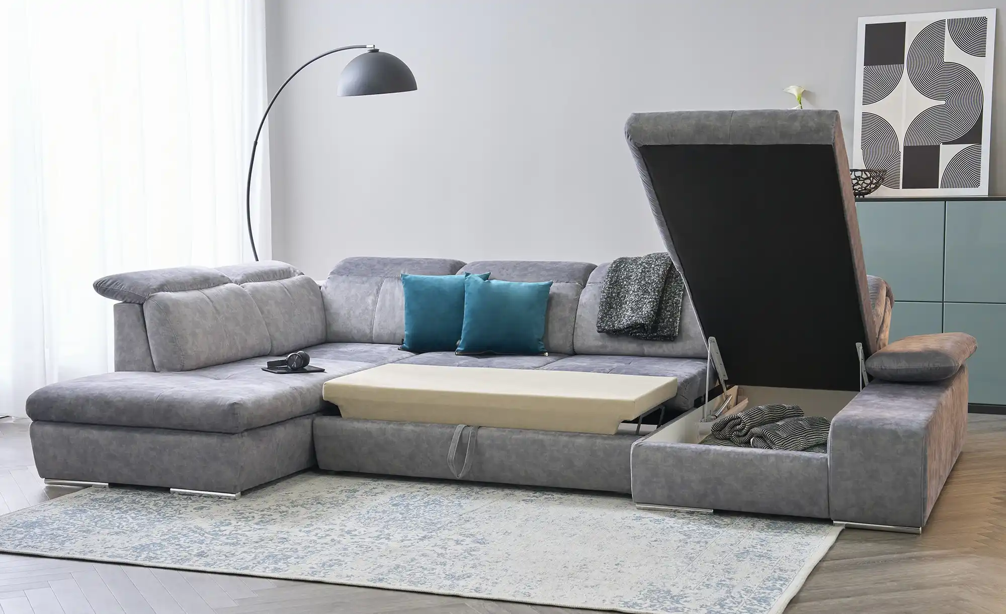 switch Wohnlandschaft aus Flachgewebe Avilla