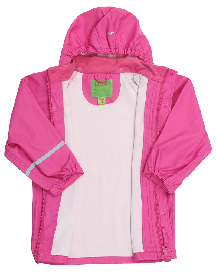 Regenset 2-teilig abnehmbare Kapuze pink