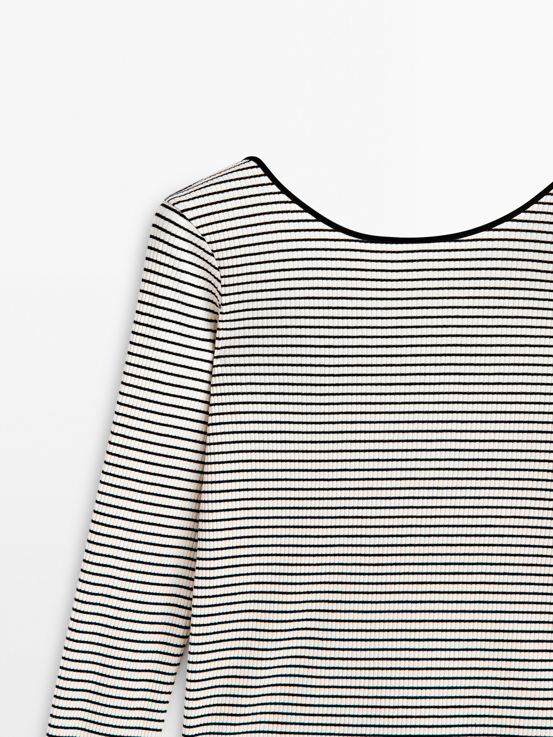 Camiseta rayas canalé escote espalda - RAW