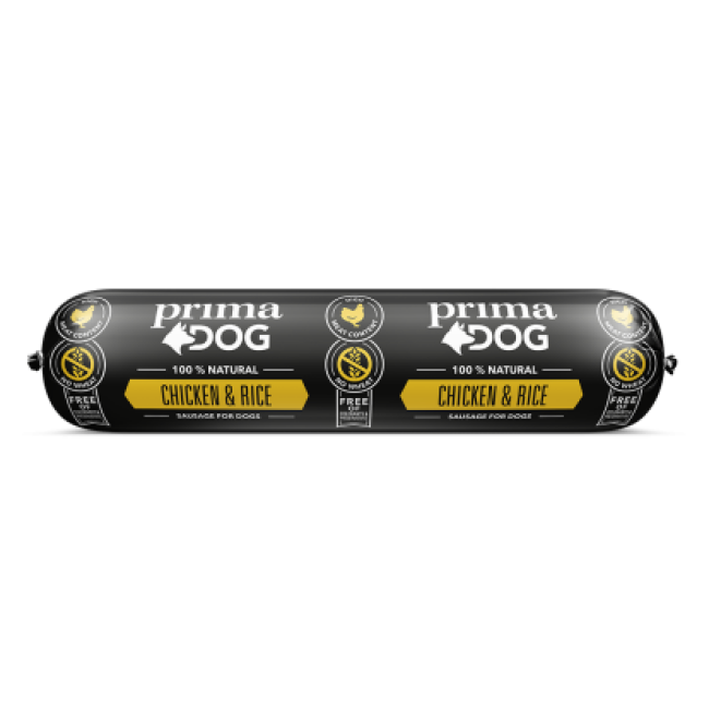 PrimaDog saucisse poulet & riz pour chien