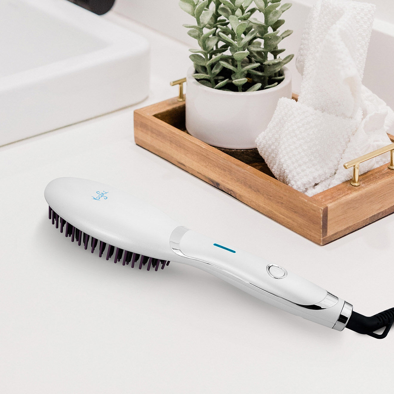 Yoghi Brosse Lissante Chauffante grise - 10x10x10 cm