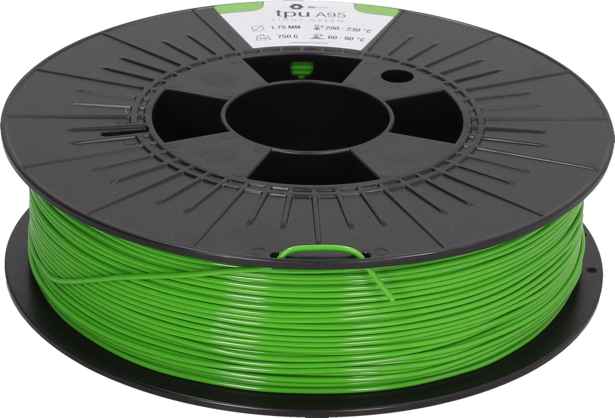 3DJAKE  TPU A95 Hellgrün, 1,75 mm / 750 g    Flexibles TPU Filament mit Shore-Härte A95 in Hellgrün