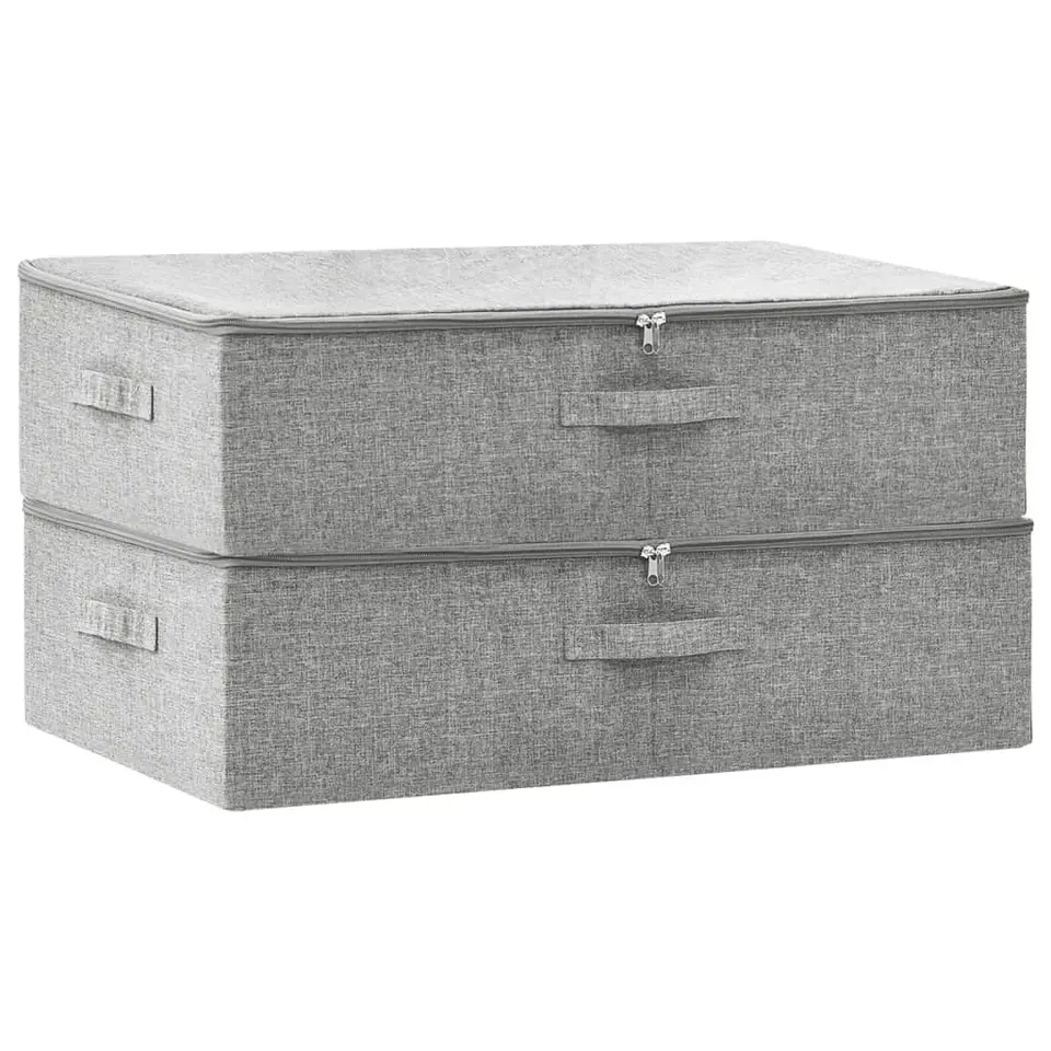 vidaXL - Opbergbox Opbergboxen - Grijs - Stof - 2 stuks