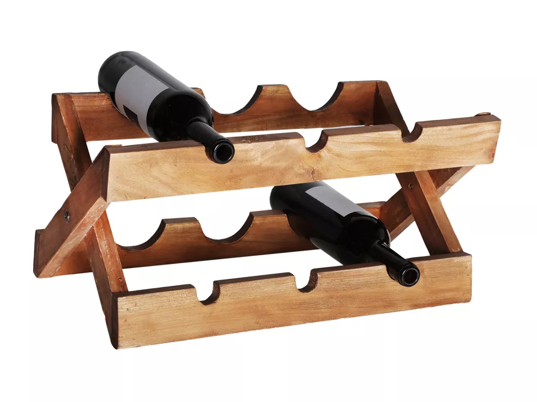 Casiers à vin en bois de mahogany marron 50x25x24 cm - lot de 3