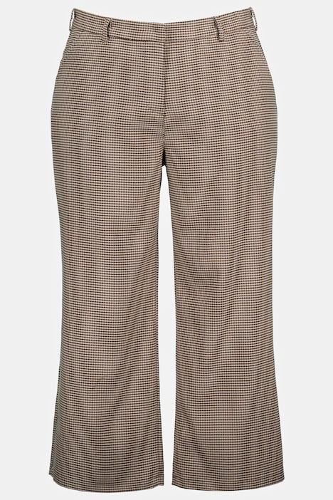 Culotte, Karomuster, weites, gerades Bein
