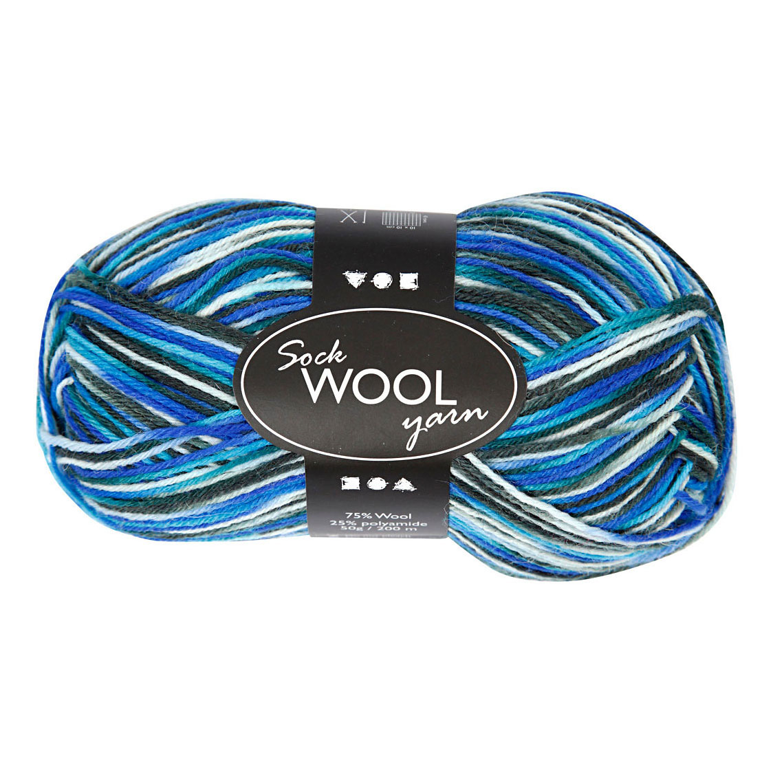 Sokkengaren Blauw/Turquoise, 200cm