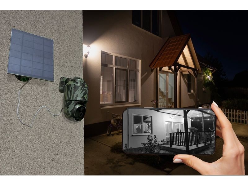 Technaxx Netzwerkkamera 4G PT Dome TX-290 mit Solarmodul Überwachungskamera für Haus und Garten