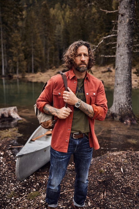 JP 1880 Canvas-Hemd, Langarm, Kentkragen, Modern Fit, bis 8 XL