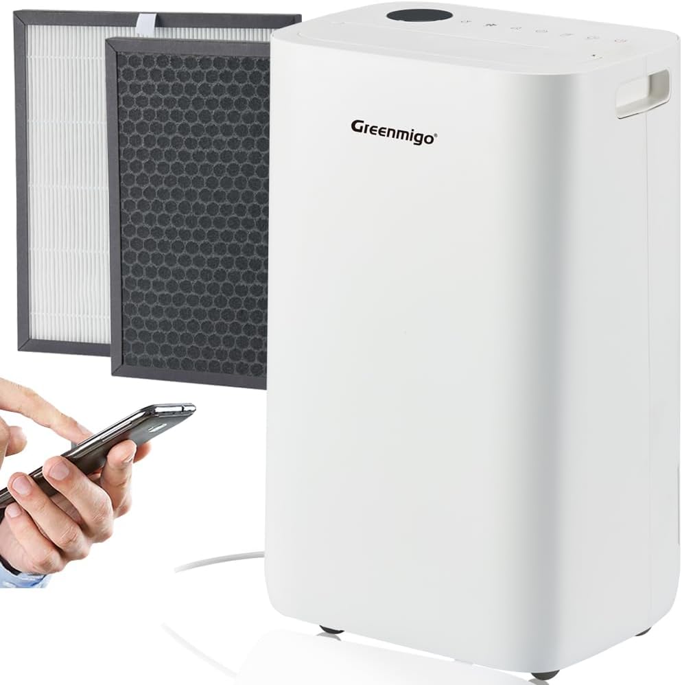 25L WiFi Luftentfeuchter mit Fernsteuerung,Ionisator,HEPA-Filter,Aktivkohlefilter,Raumentfeuchter Entfeuchter bis 70m²,4.5L Wassertank,Digitaler Feuchtigkeitsanzeige,Timer ALPHA-Q25 Pro WiFi