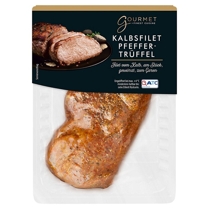 GOURMET FINEST CUISINE Kalbsfilet gewürzt ca. 500 g, Pfeffer-Trüffel