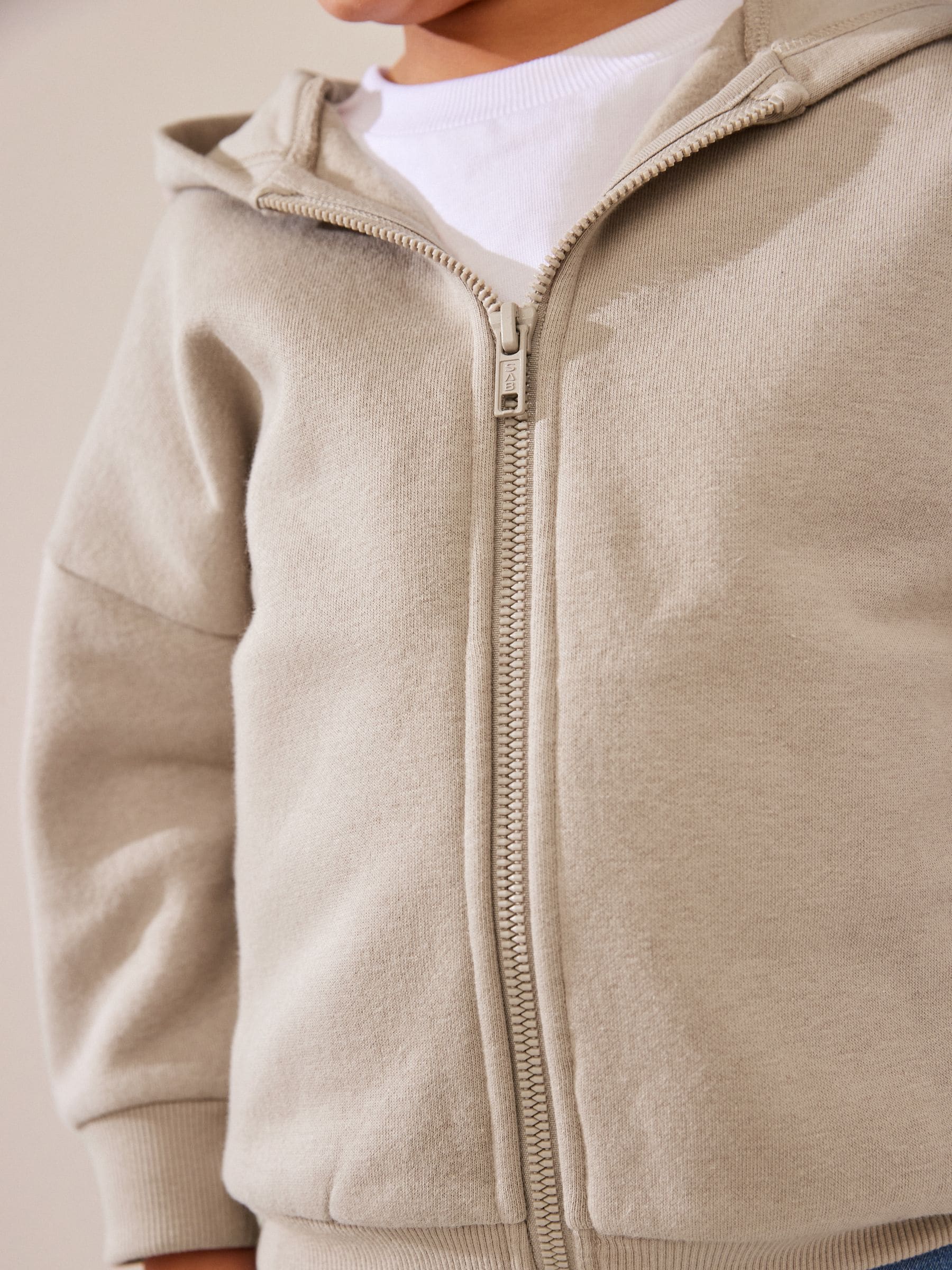 Kiezelkleurig-bruin - Hoodie met ritssluiting (3 mnd-7 jr)
