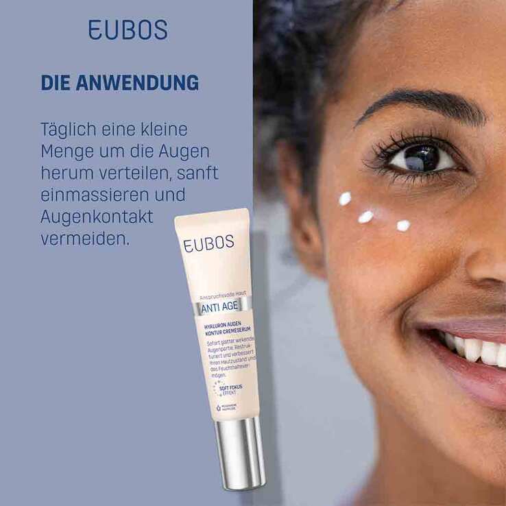Eubos Anti-Age Hyaluron Augen Kontur Cremeserum, 15 ml