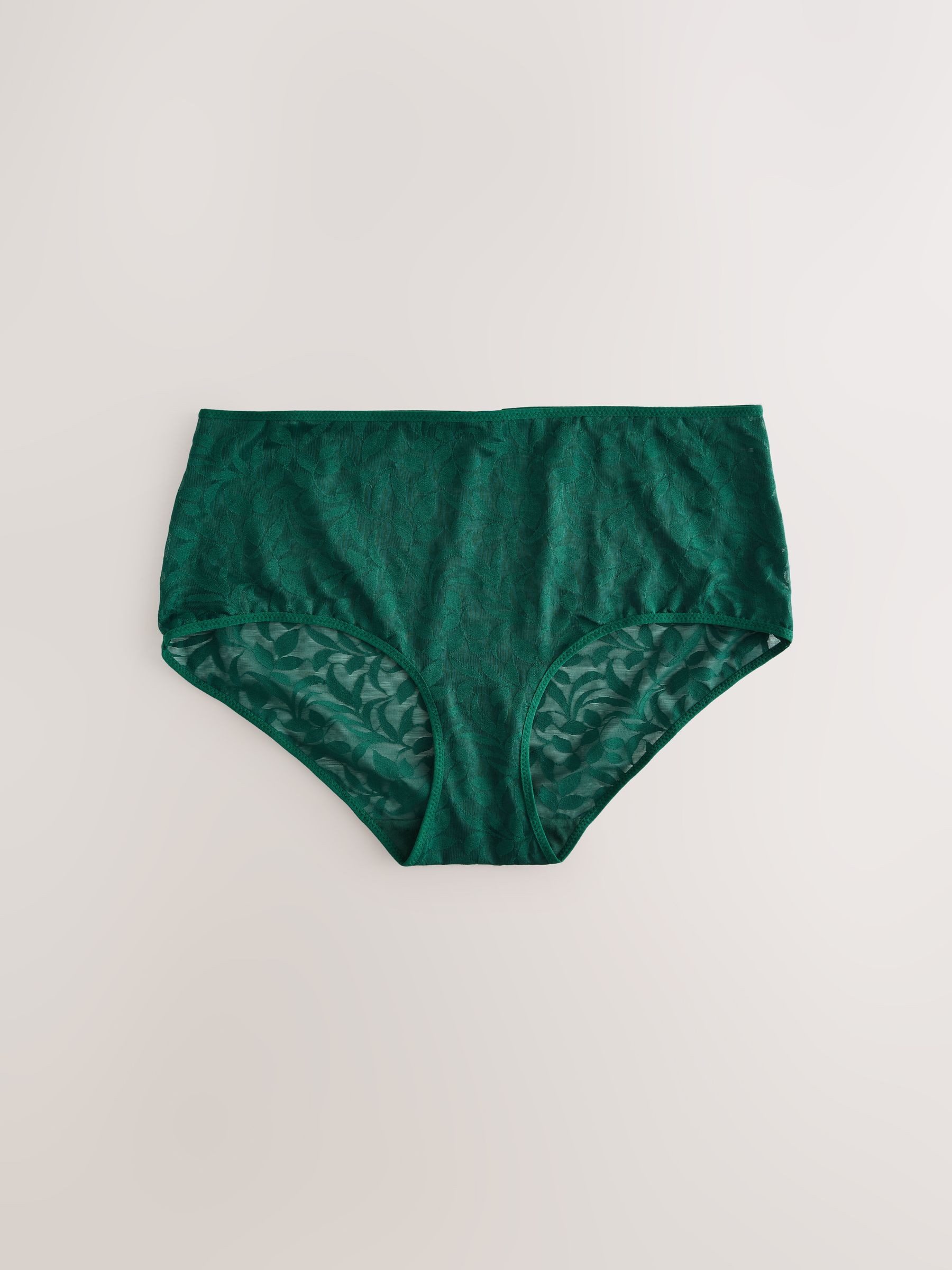 Groen/ecru - Lace Midi Knickers 2 Pack