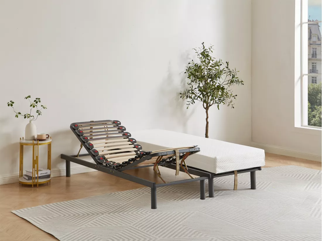 Sommier de relaxation lattes 3 plans de couchage - 70 x 190 cm - RUOTI de YSMÉE