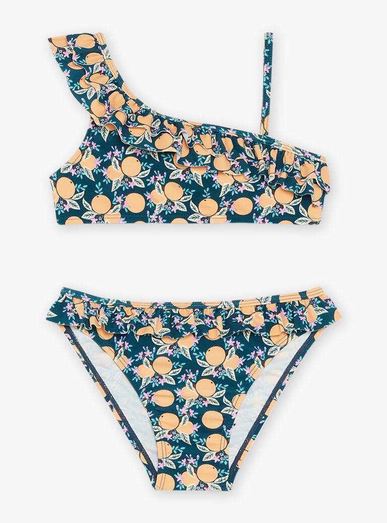 Maillot de bain 2 pièces vert émeraude à imprimé clémentine