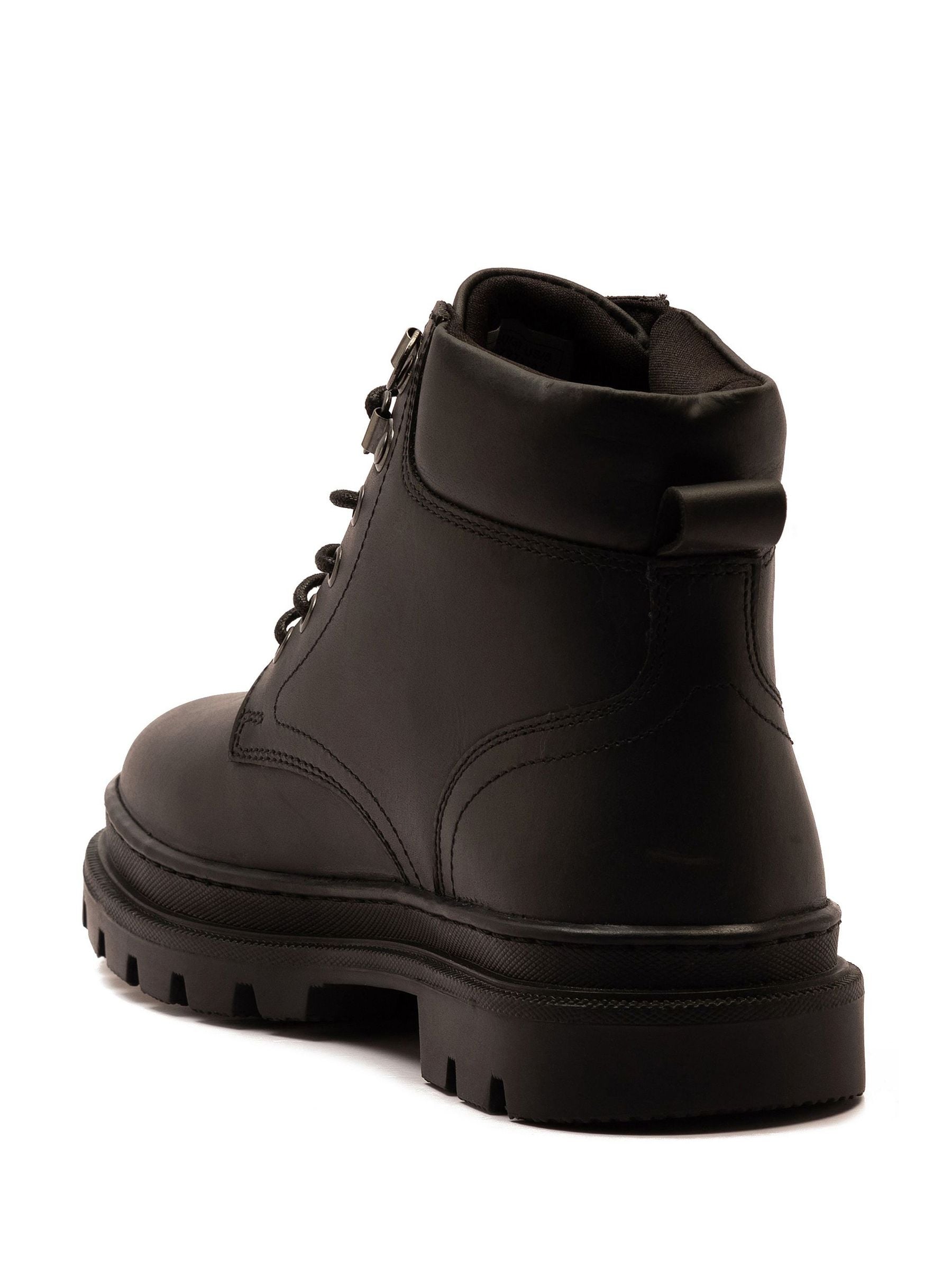 Zwart - Off The Hook Jones Leren Vetersluiting Casual Enkelboots
