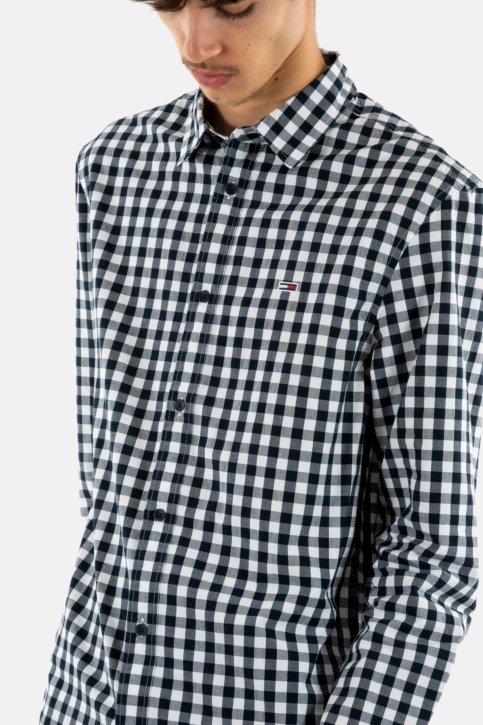 Chemise tommy jeans reg poplin check c1g dark night navy small check