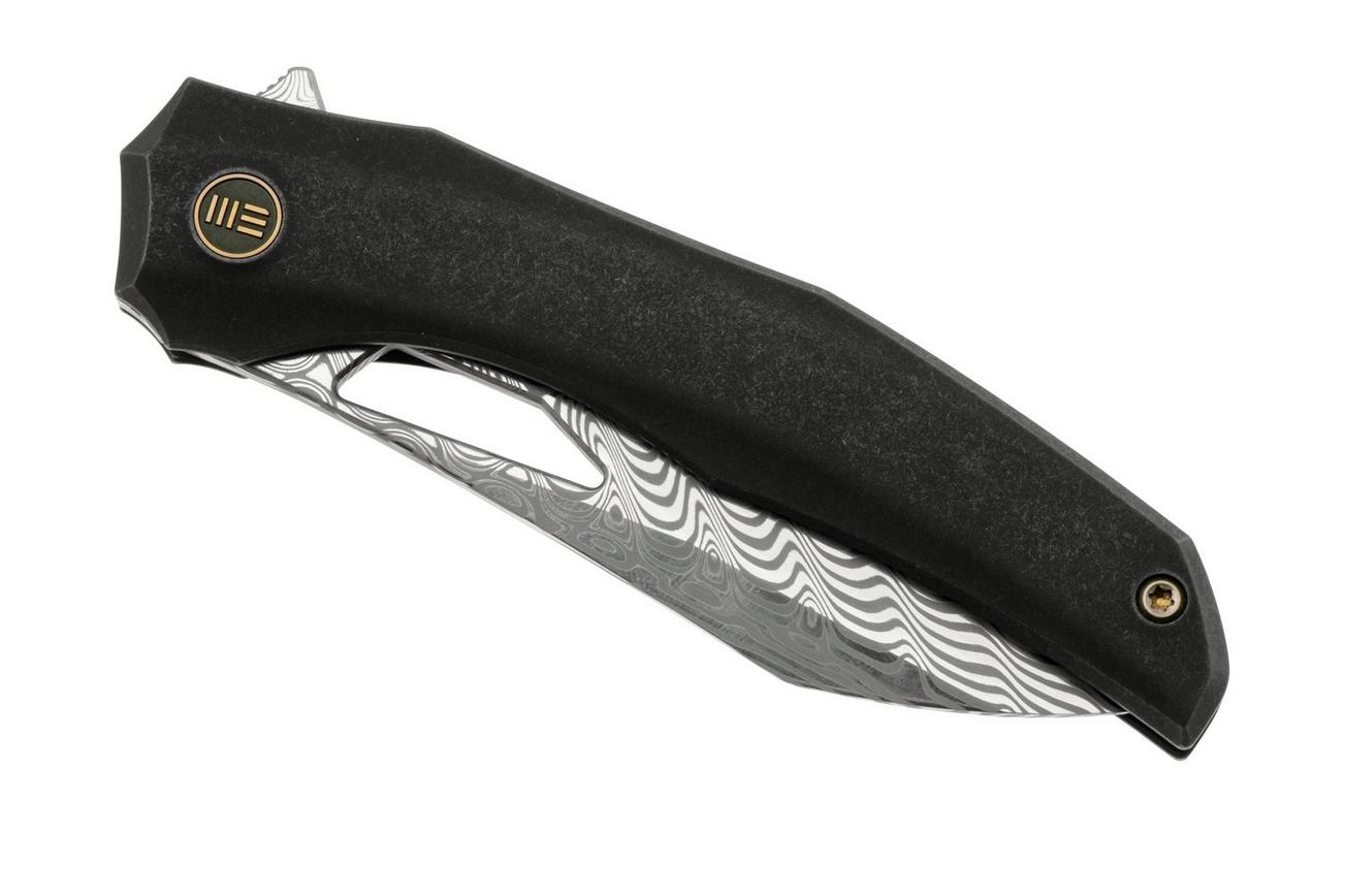 WE Knife Ignio WE22042B-DS1 Hakkapella Damasteel, Titanium, zakmes, Toni Tietzel design