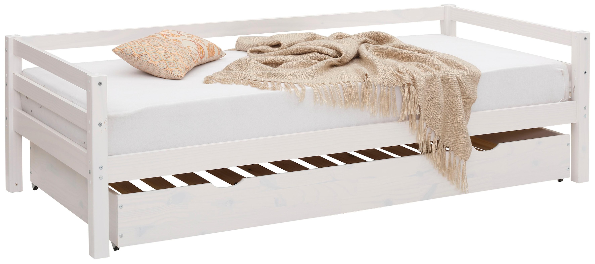 Lüttenhütt Daybett »Alpi« mit Schubkasten aus Kiefernholz, Aussenbreite 103 cm, Kinderbett