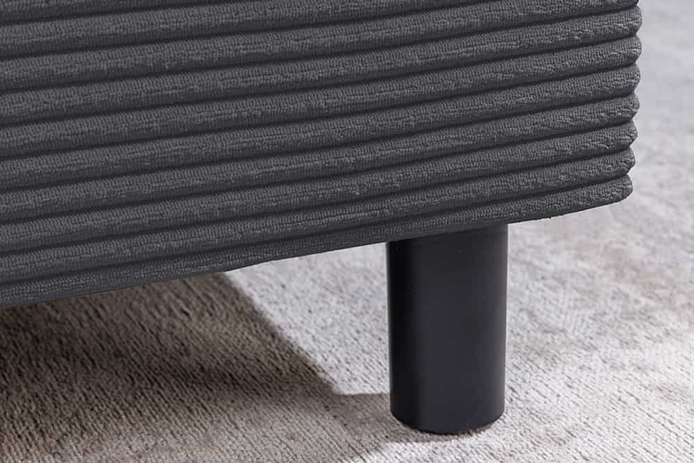 Moderne XXL Wohnlandschaft KENT 305cm anthrazit Cord Bigsofa inkl. Hocker Federkern