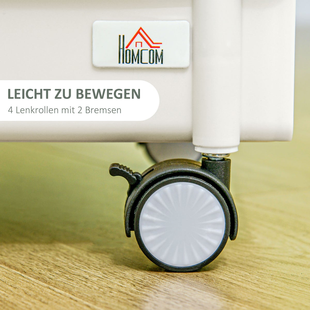 HOMCOM Rolwagen, serveerwagen met 3 niveaus, hangmand, opbergwagen met handvat, keukenwagen, bijzettafel voor keuken, woonkamer, kantoor, staal, wit