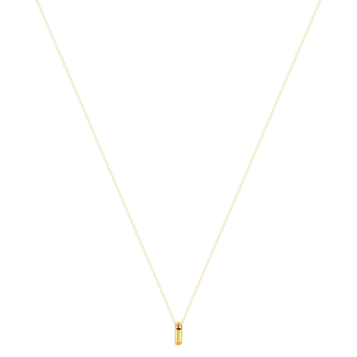 Collier or 750 jaune 45 cm, motif tube, 45 cm.