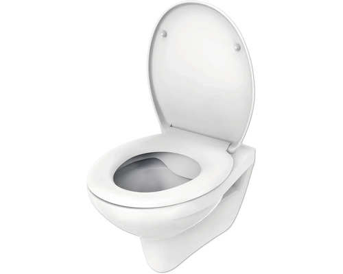 form&style Obira wandclosetset, diepspoel, open rand, glanzend wit met toiletzitting