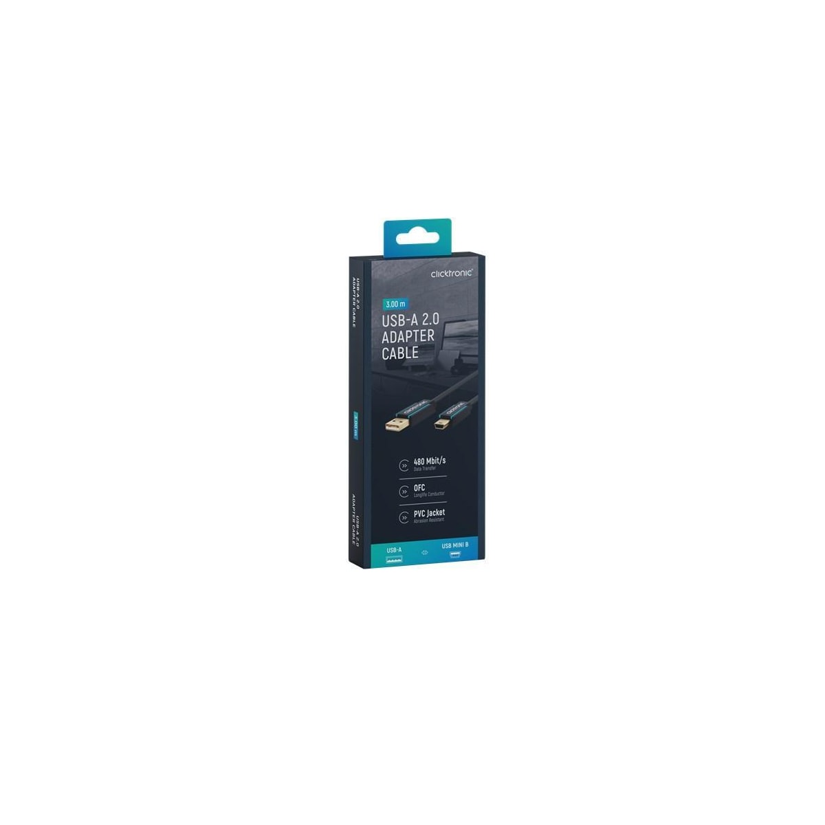 Adapterkabel fra USB-A til Mini USB-B 2.0