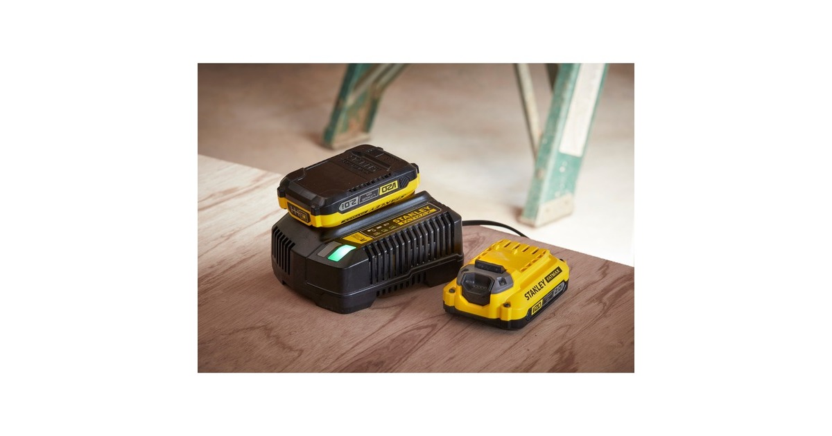 StanleyFATMAX V20 18V Brushless schroefklopboormachine  (Geel/zwart, Koffer, 2 accu's (2.0Ah) en oplader (2A) inbegrepen)