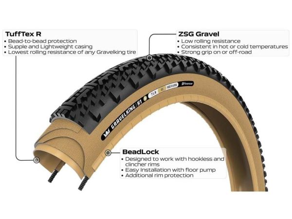 Panaracer GravelKing X1 R Amber Foldedæk, 700x35C