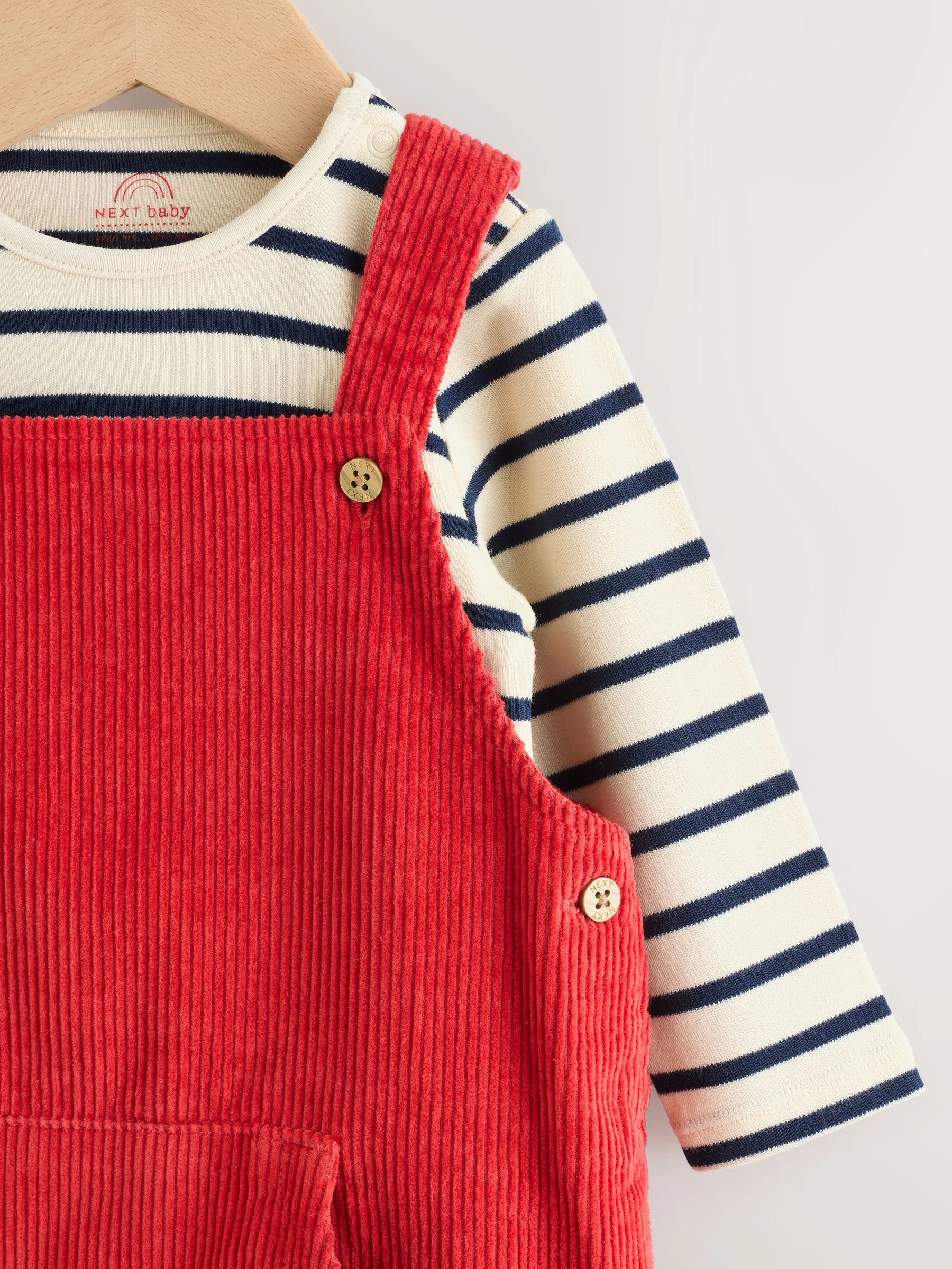 Rood - Babyset van tuinbroek en rompertje (0mnd-2jr)