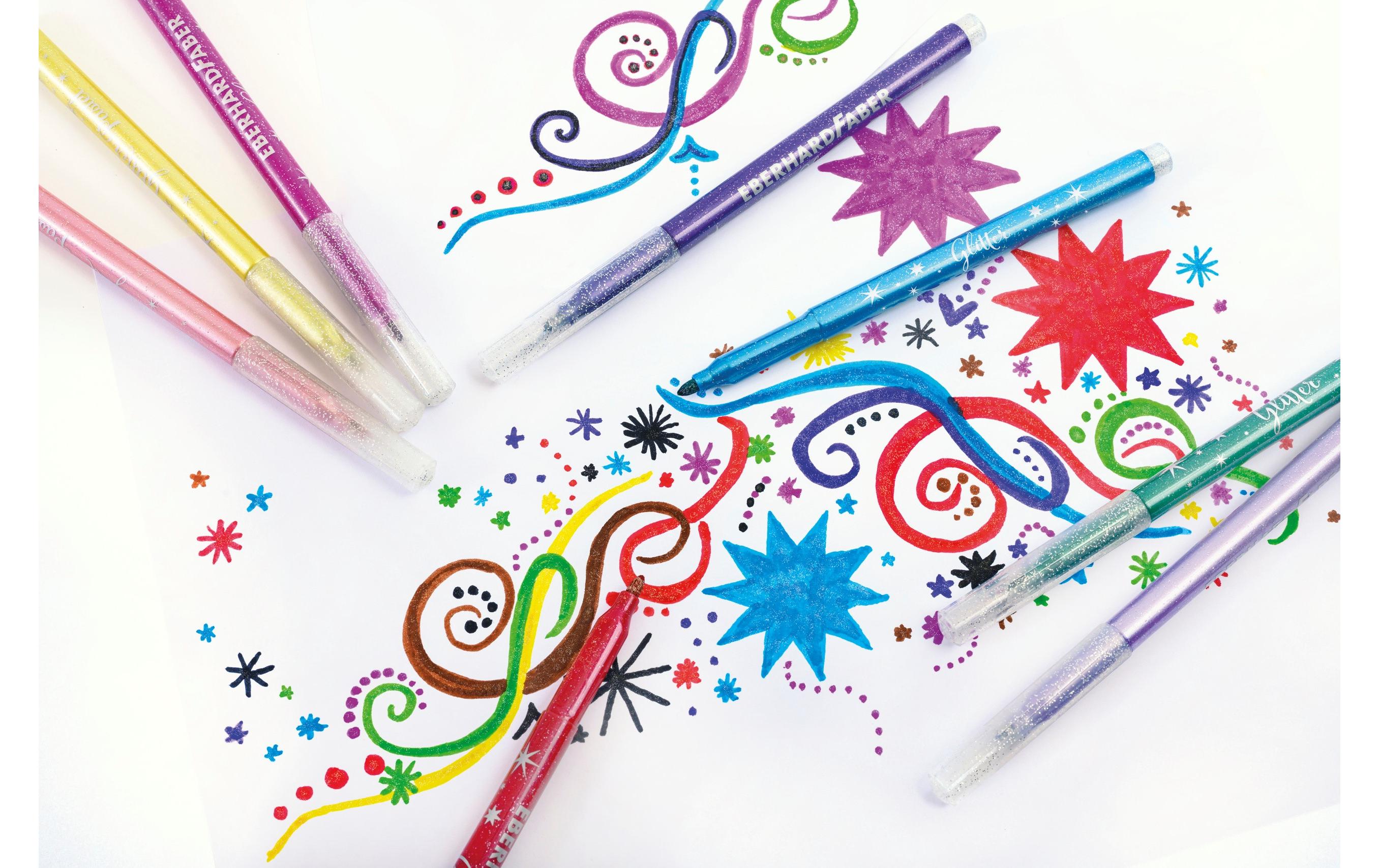 Filzstift Glitter, Pastell 8erFilzstifte für das Schreiben und Malen
