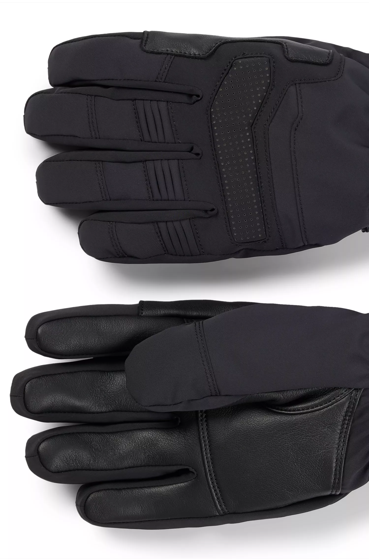 Luvas de esqui BOSS Black-BOSS x Perfect Moment em materiais mistos com couro.