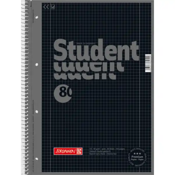 Collegeblock A4 onyx, kariert