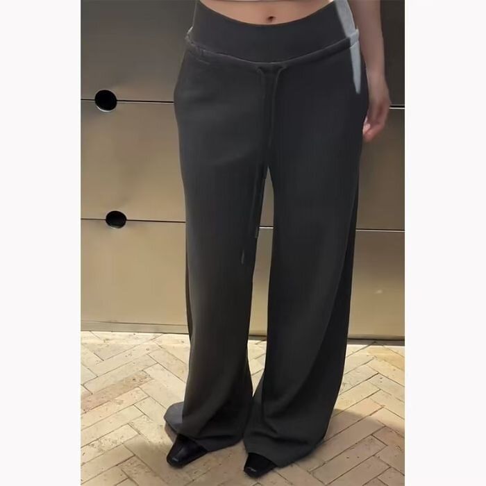 Shinsei - High Rise Plain Wide Leg Sweatpants