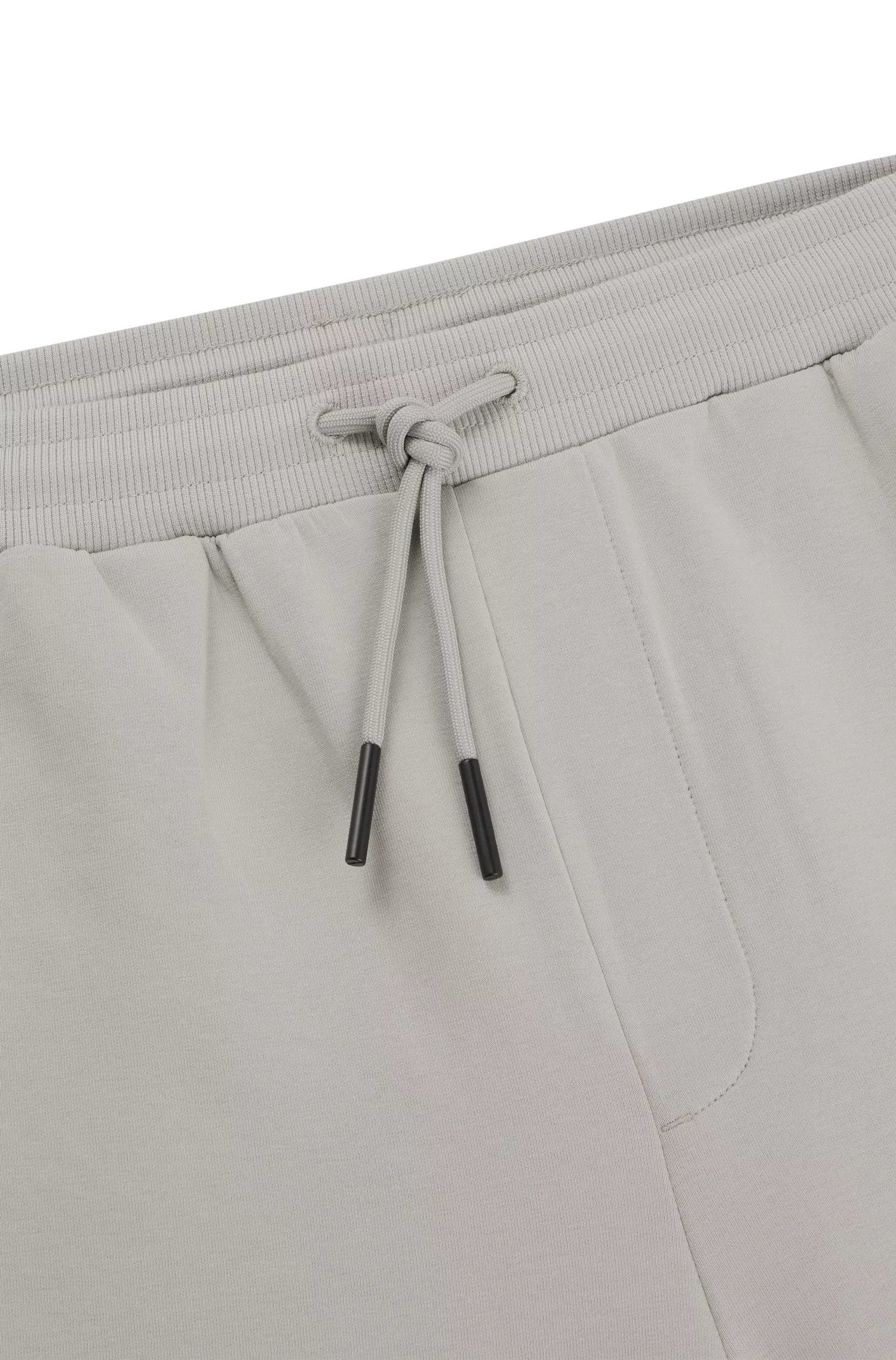 Calções BOSS em mistura de algodão verde com cordão e faixa com o logótipo.