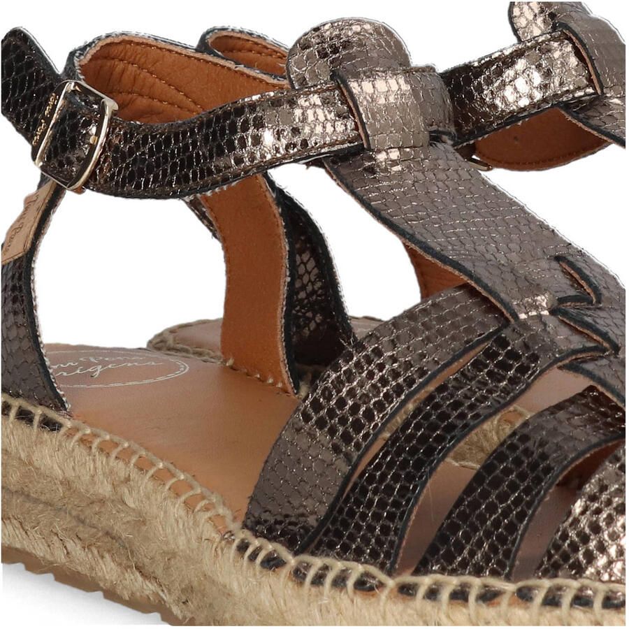 Toni Pons Evian leren espadrilles met dierenprint bruin metallic
