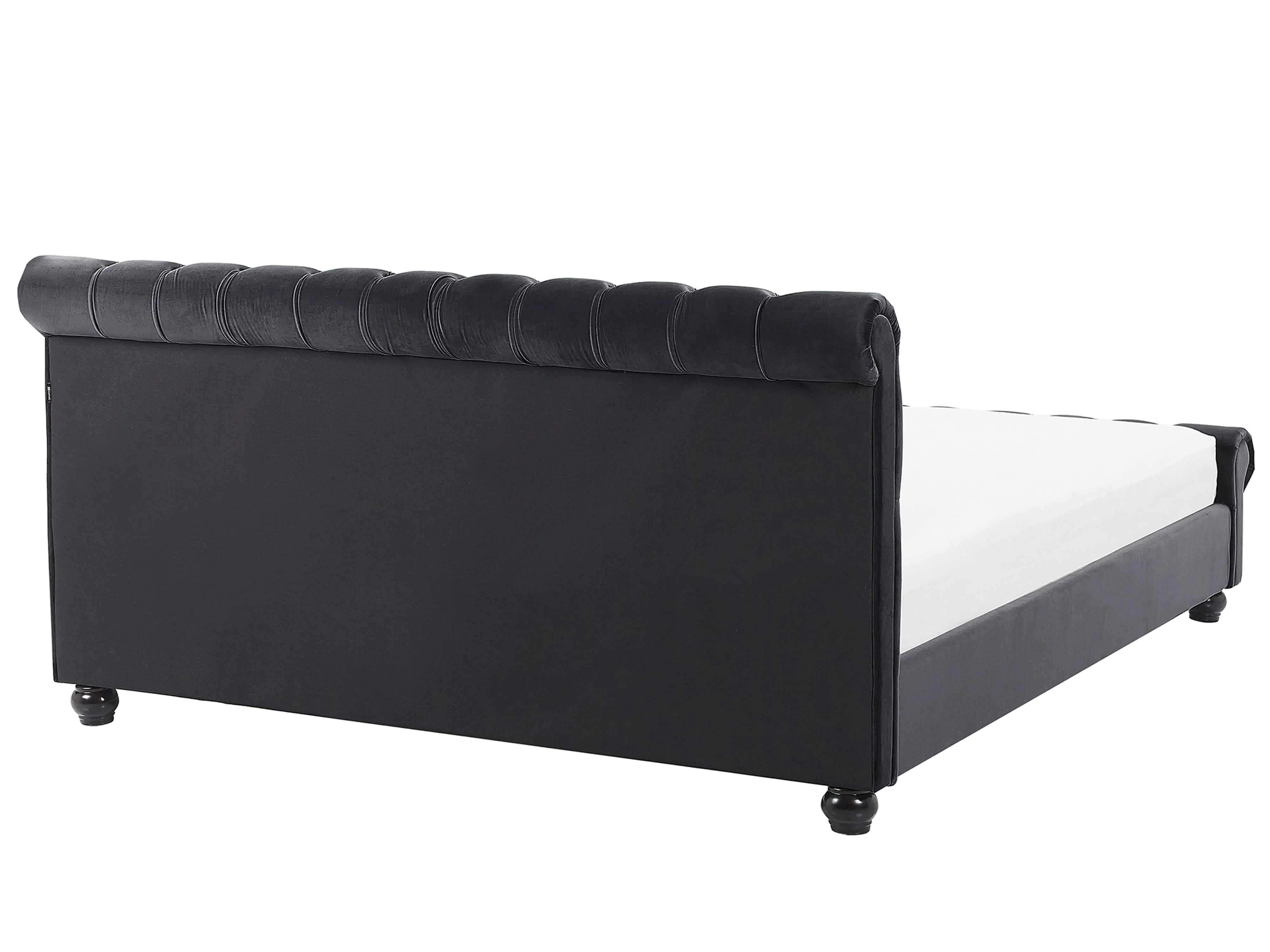Bed Fluweel AVALLON 180 x 200 cm Zwart