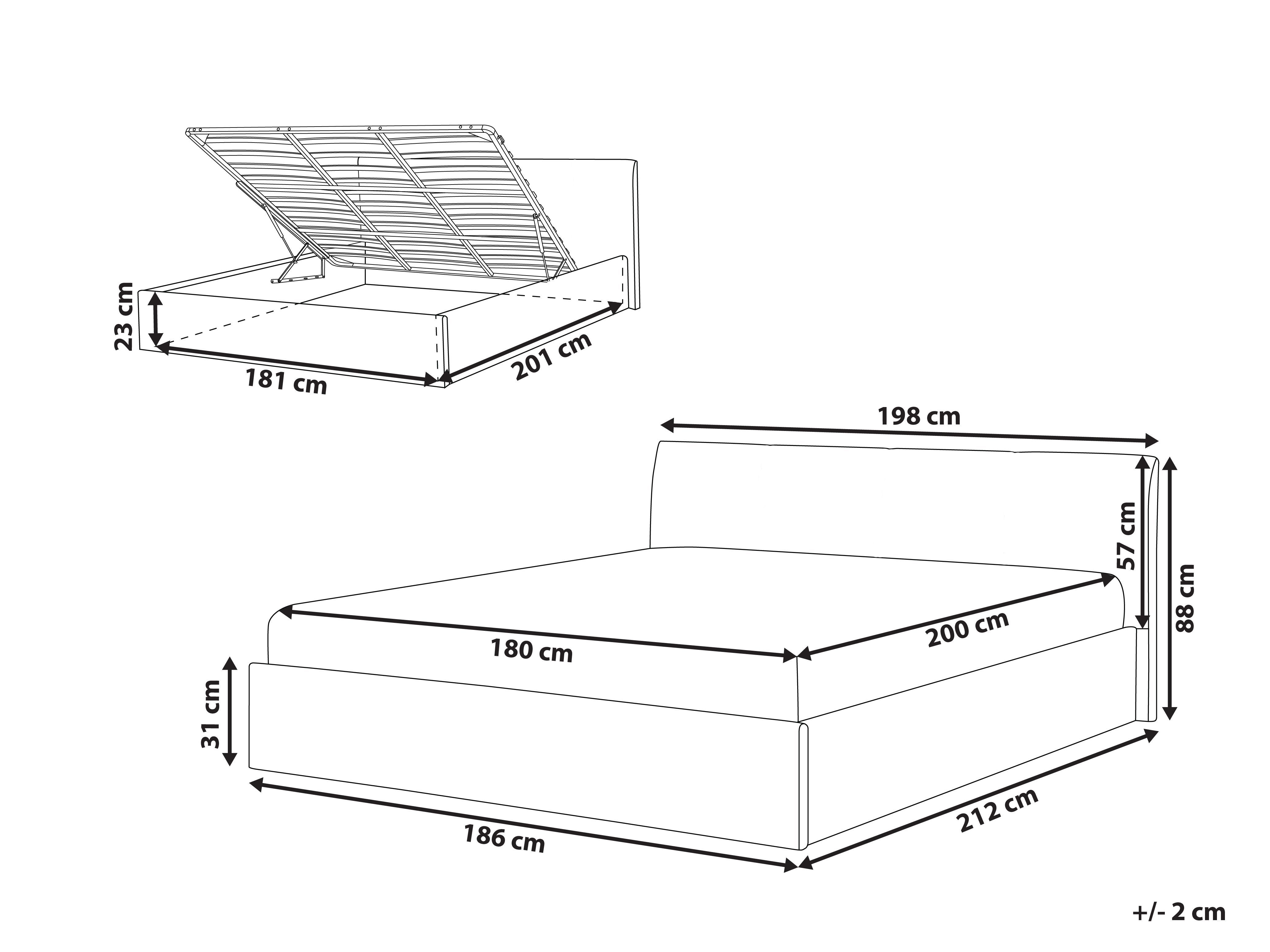 Bed met opbergruimte Bouclé ORBEY 180 x 200 cm Bruin