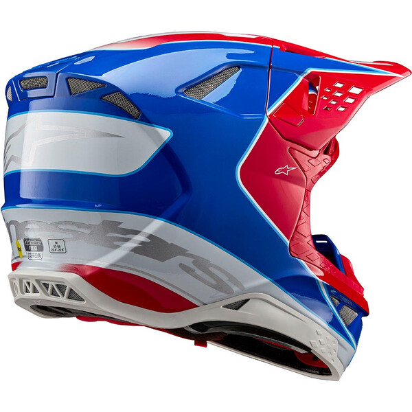 Alpinestars - Casque Supertech S-M10 Aeon Bleu / Rouge / Blanc / Brillant