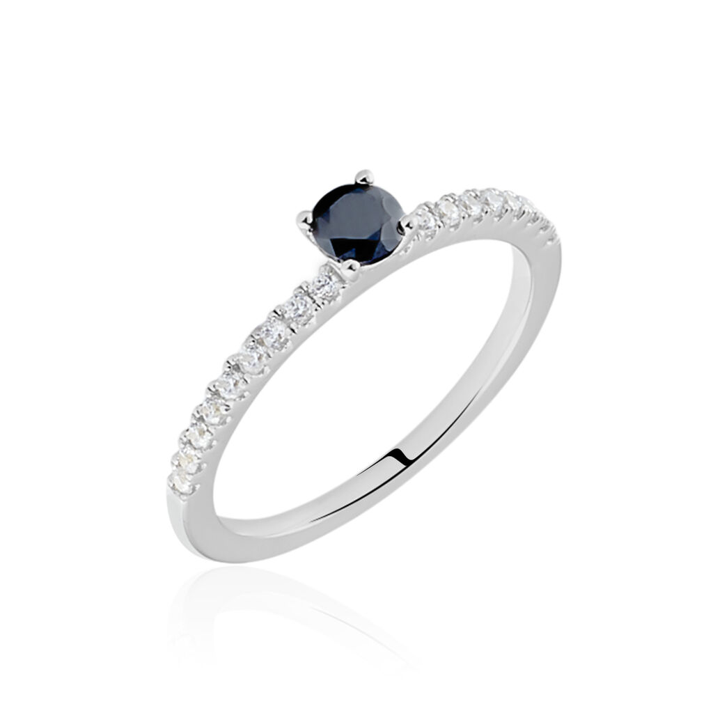 Bague Solitaire Argent Blanc Quitteri Oxyde De Zirconium