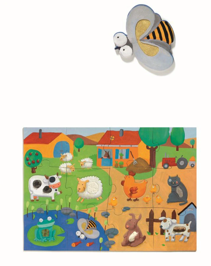 Puzzle TACTILE FARM 20-teilig in bunt