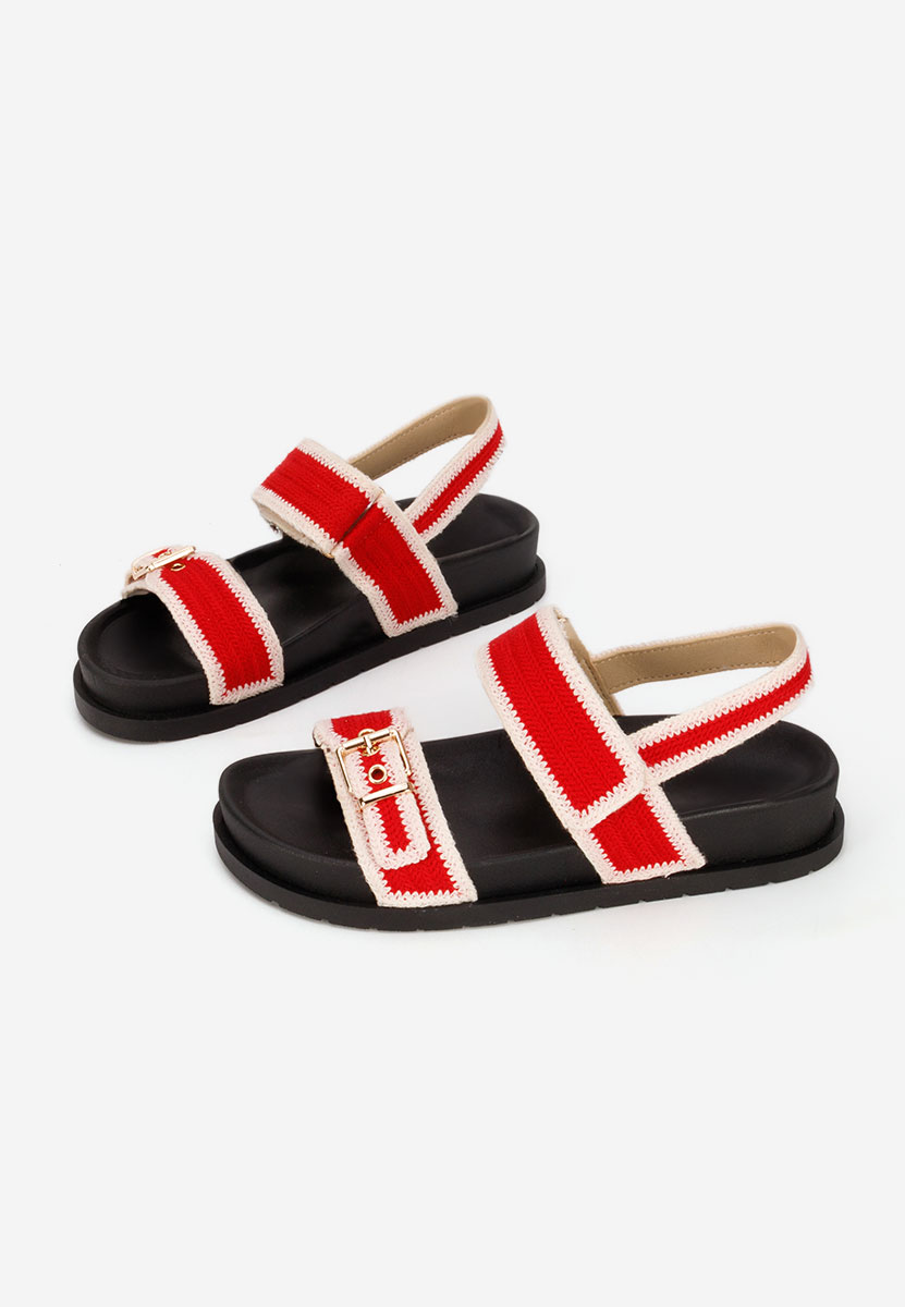 Sandales femme sans talon rouges Sharma